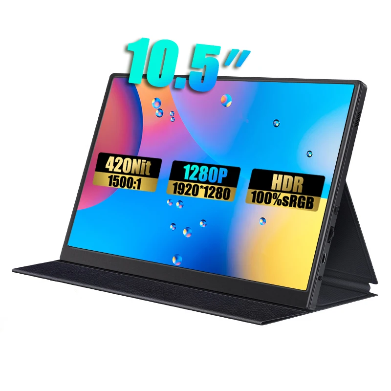 Ультралегкий портативный монитор 10 5 дюйма 1280P 100% sRGB 420Cd/м² IPS мобильный дисплей