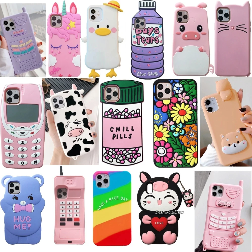 

3D Cartoon Cute Animal Lucky Cat Unicorn Soft Silicone Back Cover Shell Skin For iPhone 5 5s SE 5C Phone Cases Fundas Coque Capa