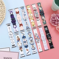 cute print silicone strap for apple watch se 7 6 5 4 3 2 1 smart watchband bracelet for iwatch replacement accessories 40mm 44mm