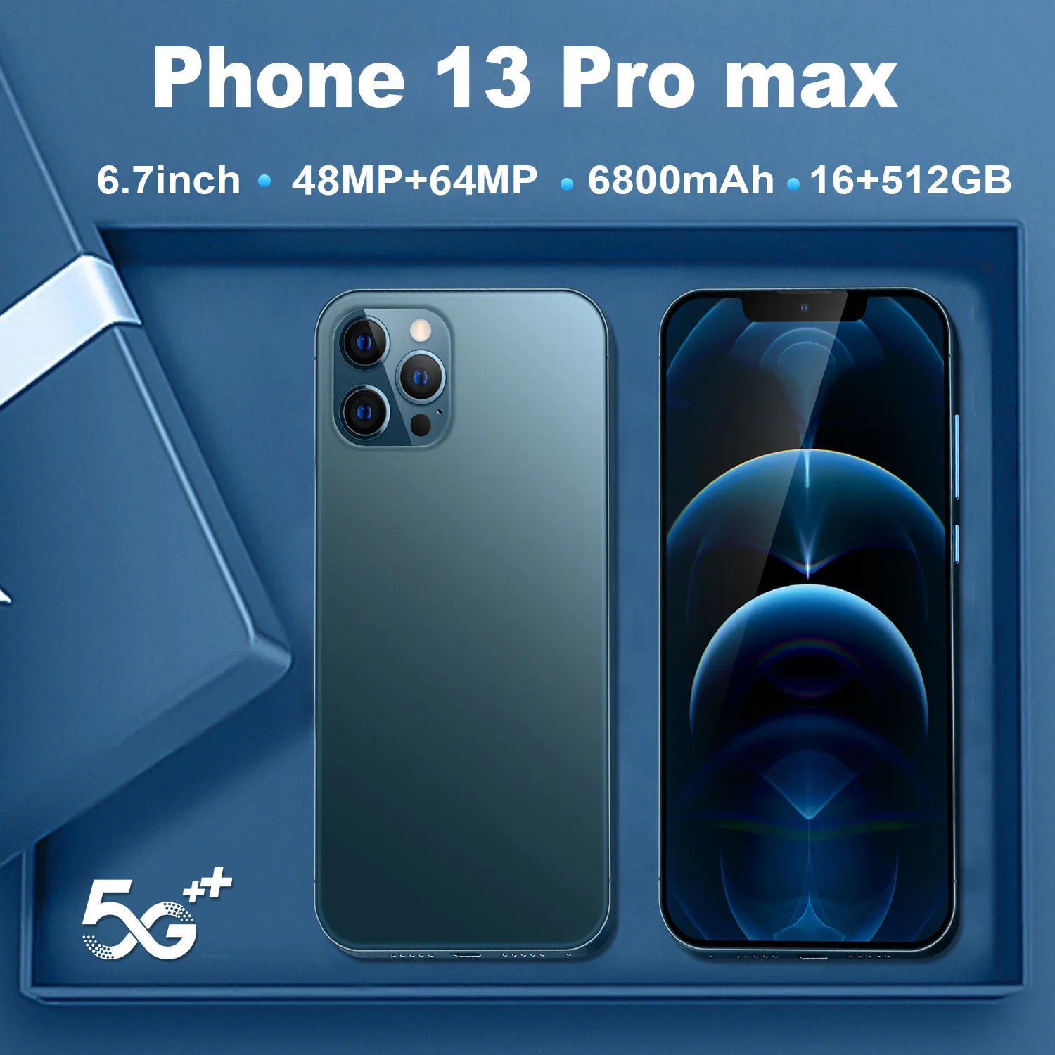 Global Version l13 ProMax 6.7 Inch 4G 5G Smartphone 16GB+512GB Celular Mobilephone Celulares Android 11 Unlocked Cellphone