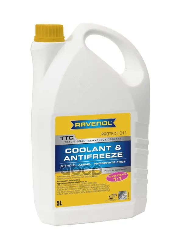 Антифриз Концентрат Жёлтый Ravenol Ttc Traditional Technology Coolant Concent ( 5л) Ravenol арт. 1410100-005-01-999