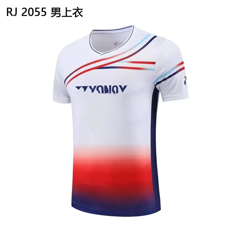 YY Half Sleeve T-shirt V Neck White Badminton Clothes for Men And Women Outdoor Sports Quick Qry Sweat Absorption