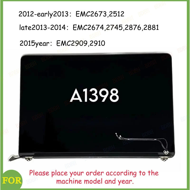 Фото Проверенный BDBH серебристый ЖК-экран A1398 15 дюймов в сборе для MacBook Pro/Air 13