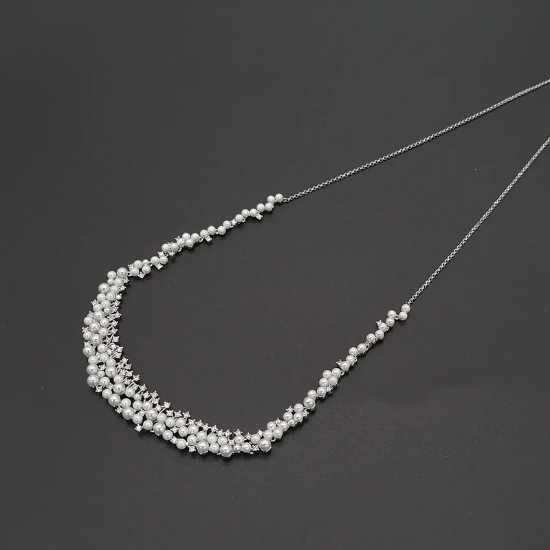 

Женское колье из серебра 925 пробы, с жемчугом