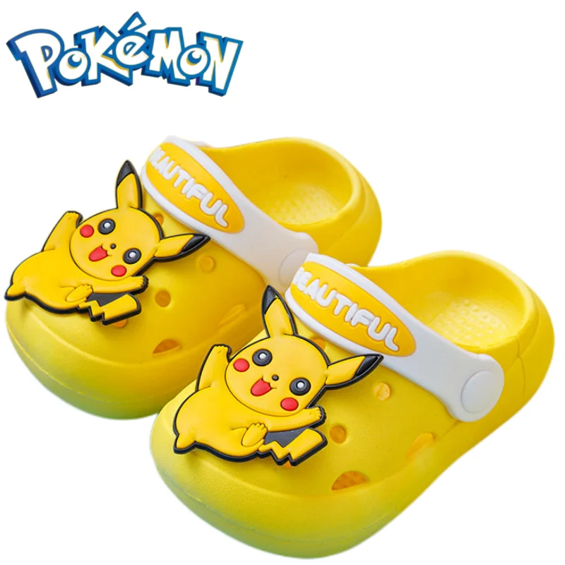 

Pokemon Pikachu Kawaii Cute Children's Slippers Summer Non-slip Soft Bottom Baby Boys Cave Shoes Girls Sandals and Slippers
