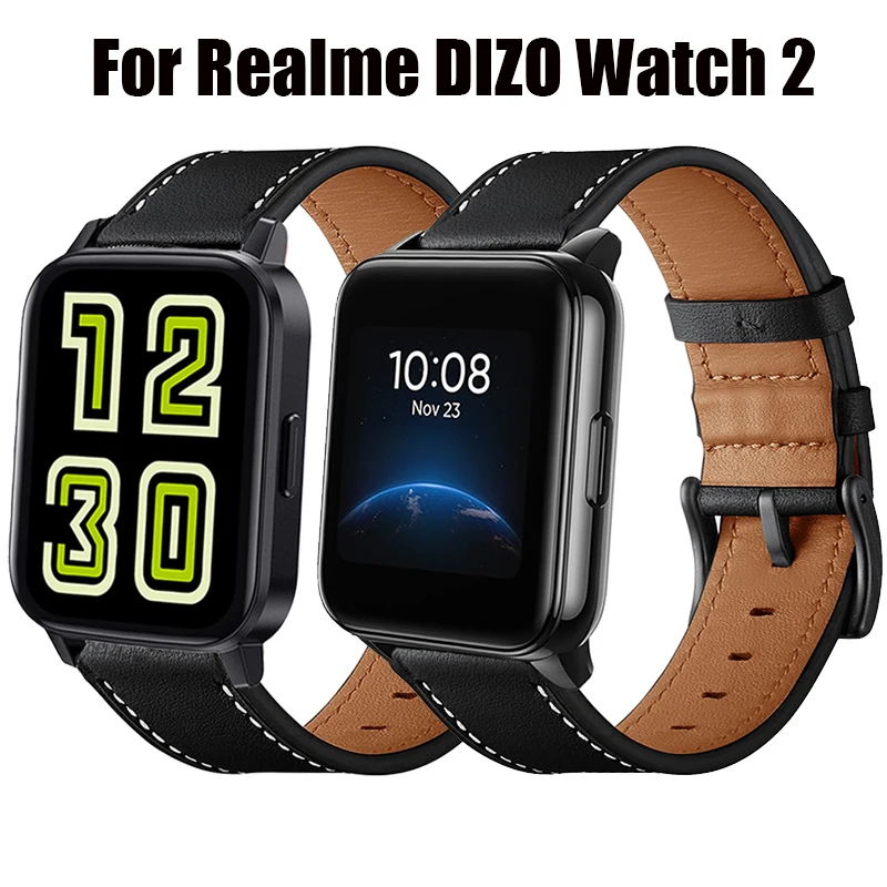 

Ремешок из натуральной кожи для Realme DIZO Watch 2, аксессуары для умных часов, ремешок на запястье для Realme Watch 2/2 Pro/S Pro