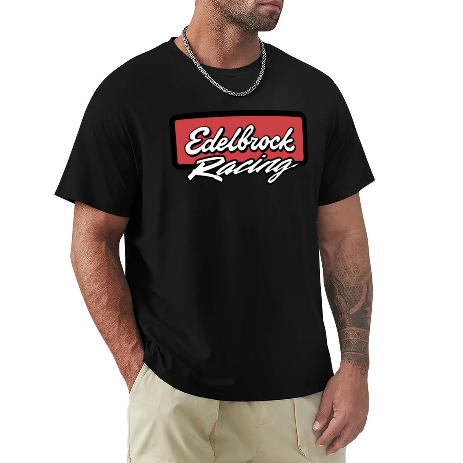 Фото Футболка Edelbrock Racing, футболка с рисунком, футболка с аниме, рубашки с аниме, мужские рубашки №1