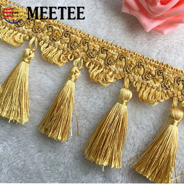 

1\2Meter Meetee 10cm Europe Tassel Lace Trim Hanging Fringe Wedding Decorative DIY Handmade Curtain Textile Pillow Accessories