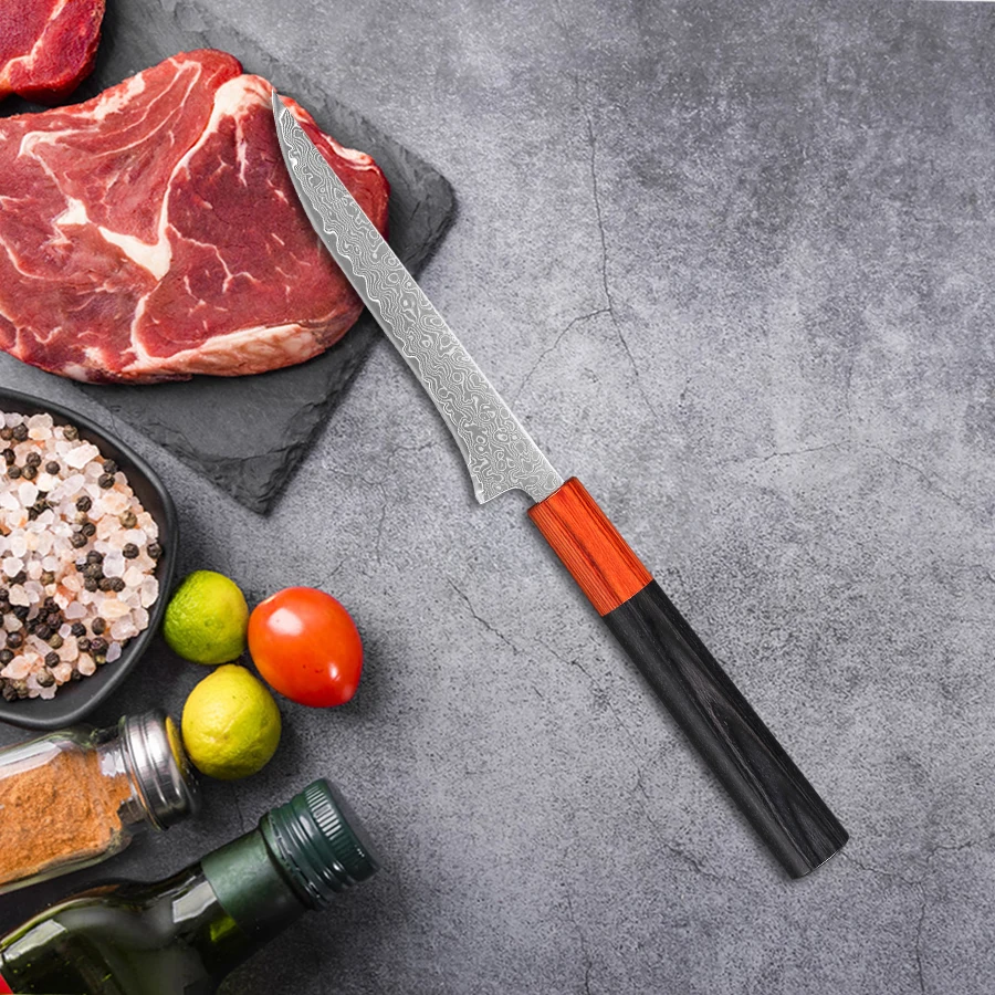 5 4-дюймовый нож для обвалки дамасская нержавеющая сталь кухонный кухонные