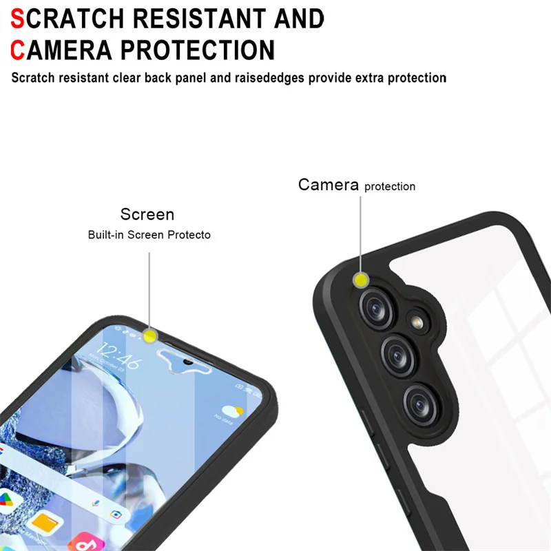 Полная защита чехла для Samsung Galaxy A54 5G 360 полностью защищенный двухсторонний