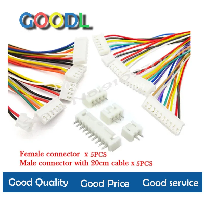 

Комплект разъемов XH2.54 2.54мм 2-10 пин 20см 5 шт