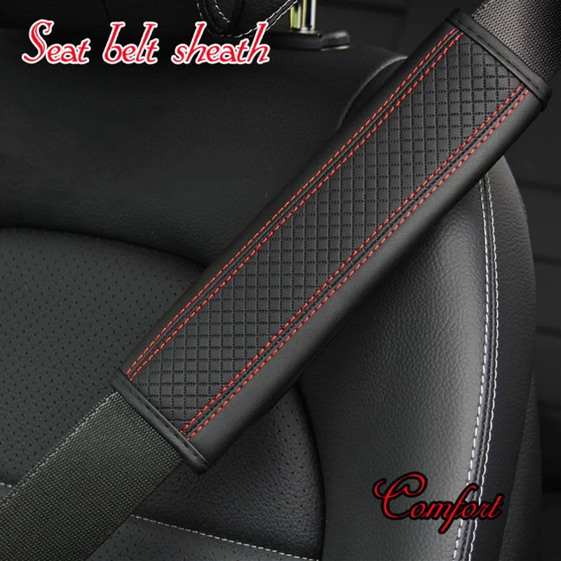 

1PC Soft Auto Car Seat Belt PU Leather Safety Belt Cover Shoulder Cushion Protector Protection Pad Auto Interior Accessories