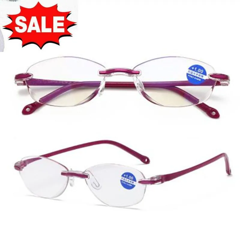 

#2 Женские очки для чтения без оправы пресбиопические очки ретро очки De Grau Feminino очки по рецепту + 1,50 + 2,00 + 3,00