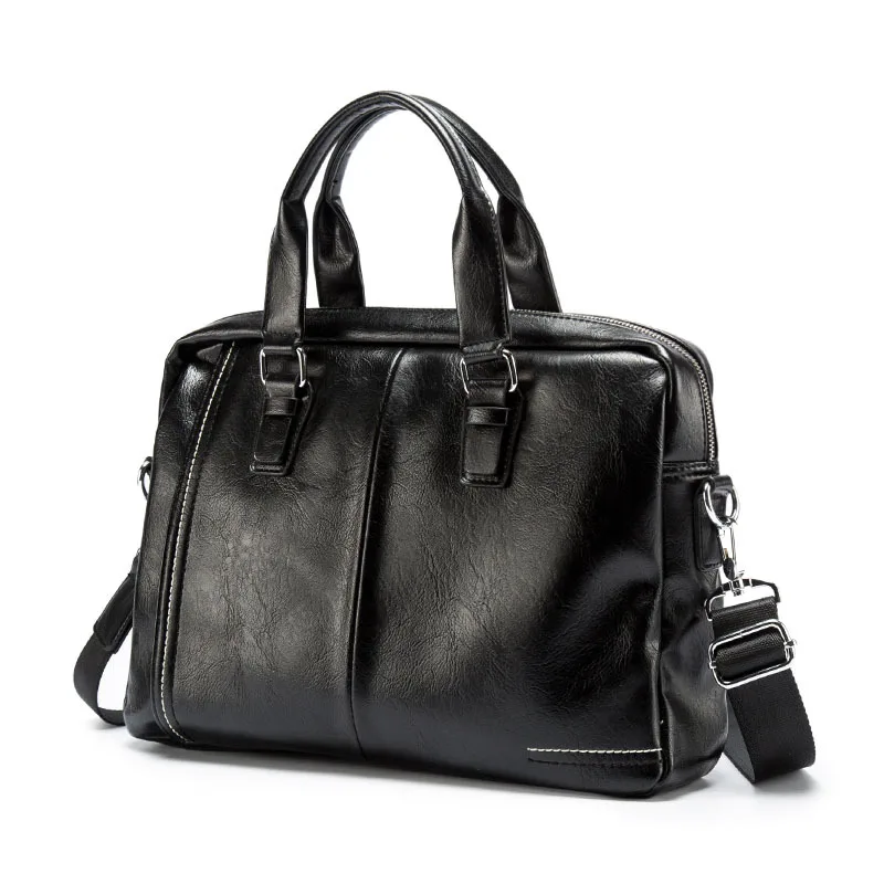 Men's Bag Horizontal Men's Handbag Shoulder Diagonal Bag Laptop 14 Fashion Work Bag Business Portfolio for Document A4 Briefcase