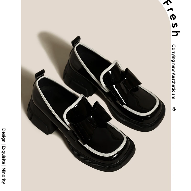 

Туфли женские из лакированной кожи, на высоком каблуке, с квадратным носком