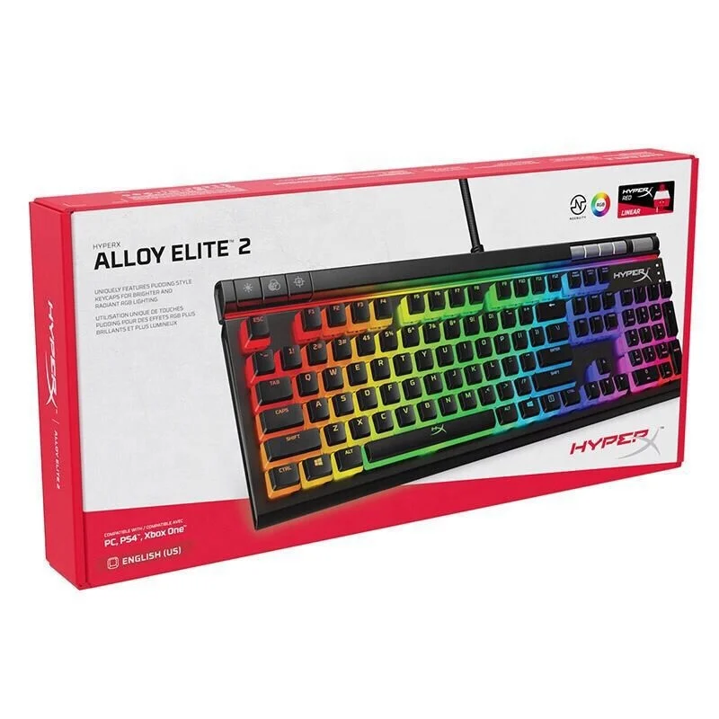 

Hyper X Alloy Elite 2 mechanical game keyboard 104 keys RGB backlit red Axis swich for gaming