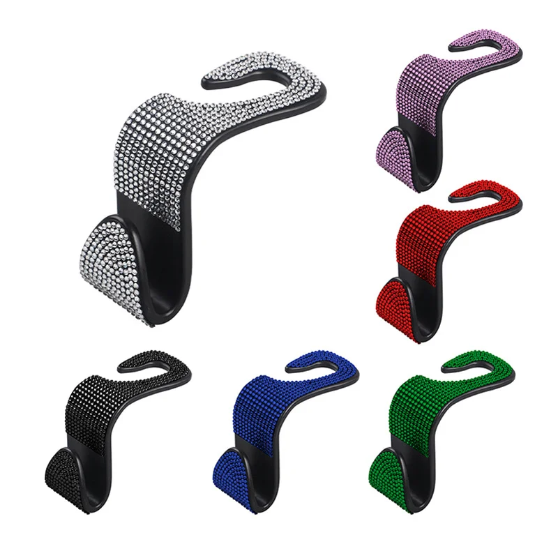 

1PCS Rhinestone Auto Seat Headrest Hook Storage Hanger Car Vehicle Back Seat Organizer Holder Universal Car Interior Accessories