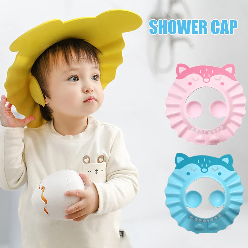 

Baby Shower Cap Adjustable Bath Visor with Ear Cap Protect Eyes Ears and Nose Kids' Bathroom Hat Waterproof Water Guard SUB Sale