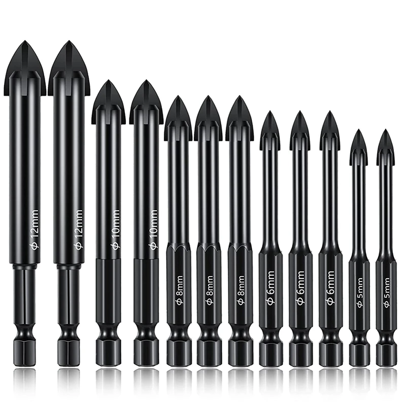 

Hot HG-12 Pieces Glass Concrete Drill Bit Set Masonry Drill Bits,Tungsten Carbide Tip For Wall Mirror And Ceramic Tile
