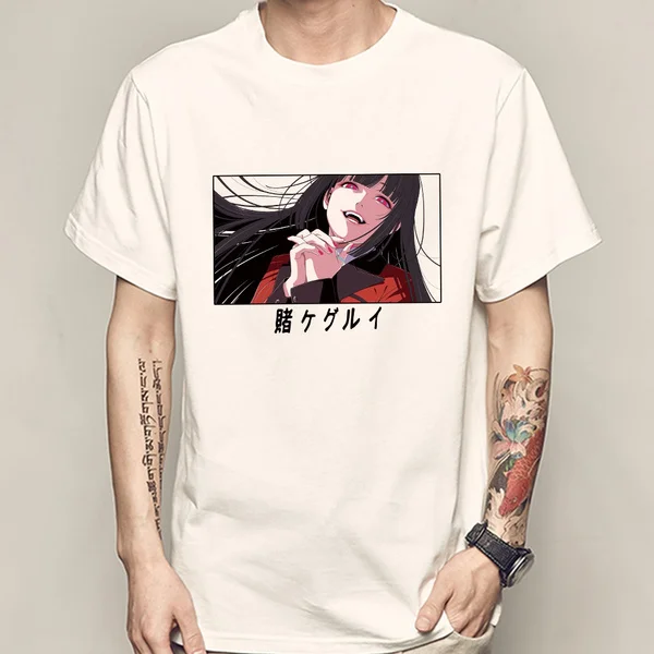 Японское аниме Kakegurui футболка женская Kawaii мультфильм Jabami Yumeko летние футболки