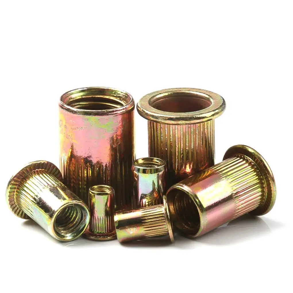 

300Pcs/box Color Plated Zinc Rivet Nuts M3/M4/M5/M6/M8/M10/M12 Strong And Corrosion Resistant Nutsert Cap Assortment Kit