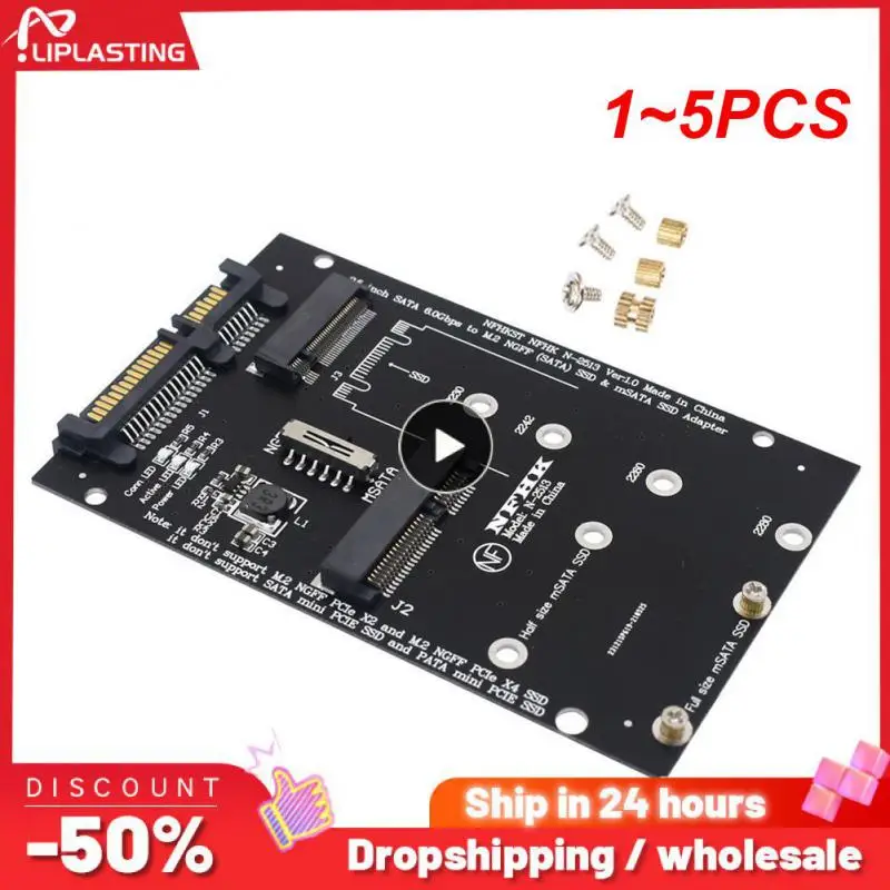 

1~5PCS M.2 B Key NGFF Msata SSD To SATA 3.0 2.5 Adapter M.2 SSD Converter Riser Card For PC Laptop Add On Card up to 6Gps