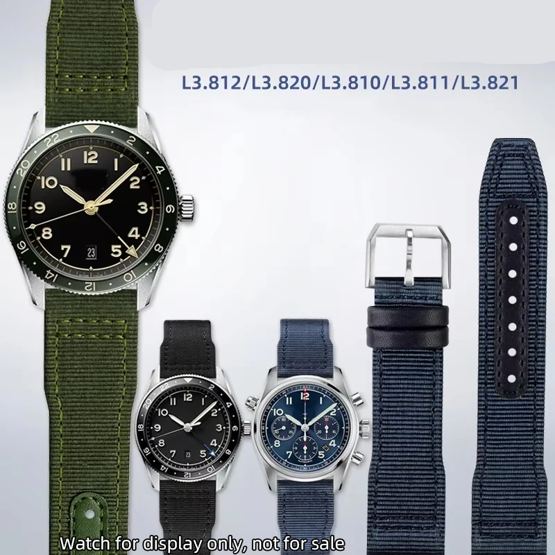 Ремешок нейлоновый для Longines Pioneer Series L3.812 L3.810 мужской брезентовый браслет
