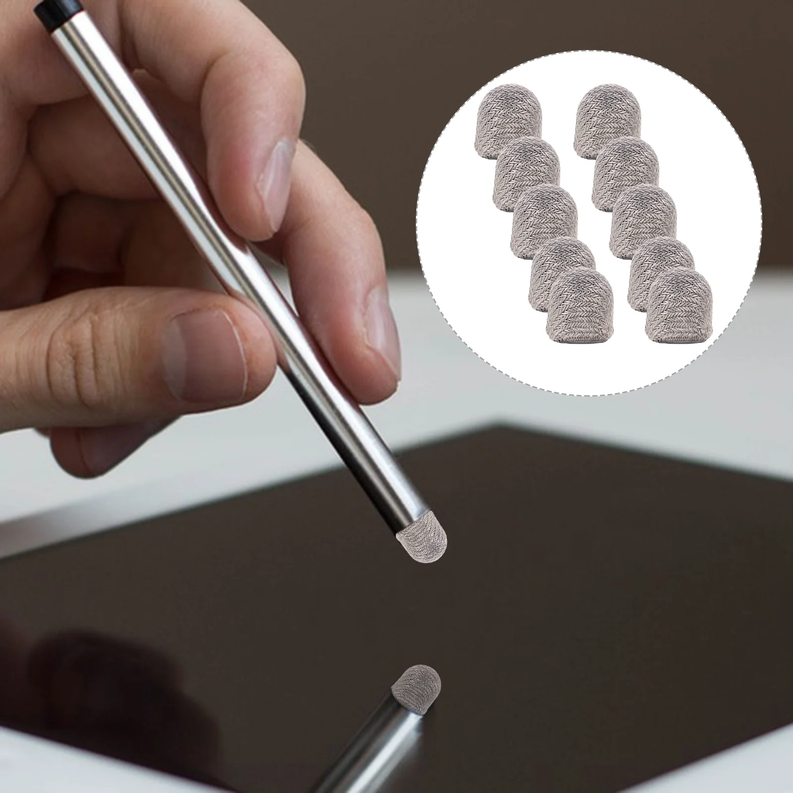 10 Pcs Mesh Cloth Disc Pen Tip Capacitive Suction Cup Conductive Fiber (nano Silver Wire Tip) Replacement Stylus Tips for