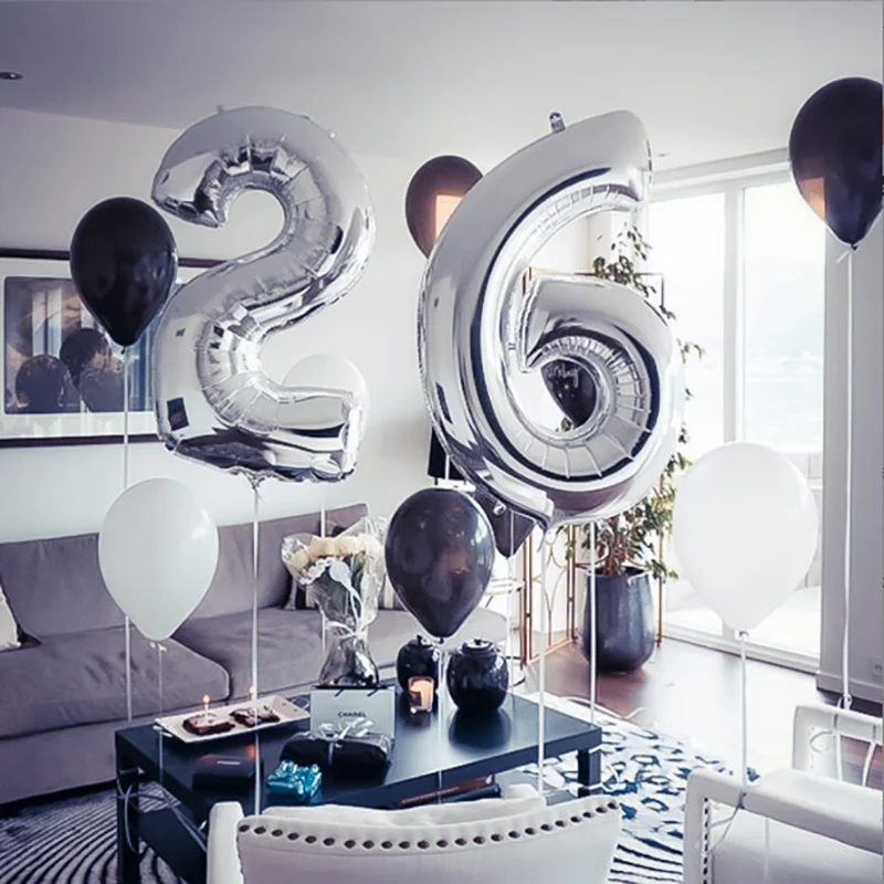 

32/40 дюймов номер 18 21 30 60 шары золотые, розовые, серебряные, красные цифры, цифры, шары для детей, взрослых, праздник, день рождения, Декор, товар...