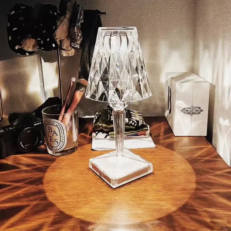 

Crystal Projector Desk Night Lights Diamond shape Led Table Atmosphere Lamp Room Decor Nights Lamp Lights Home Decoration