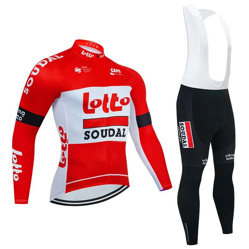 2022 Team Lotto Cycling Jersey 20D Bib Set MTB Belgium Spring/Autumn Long Cycling Wear Bike Clothes Bicycle Clothing Men's Suit