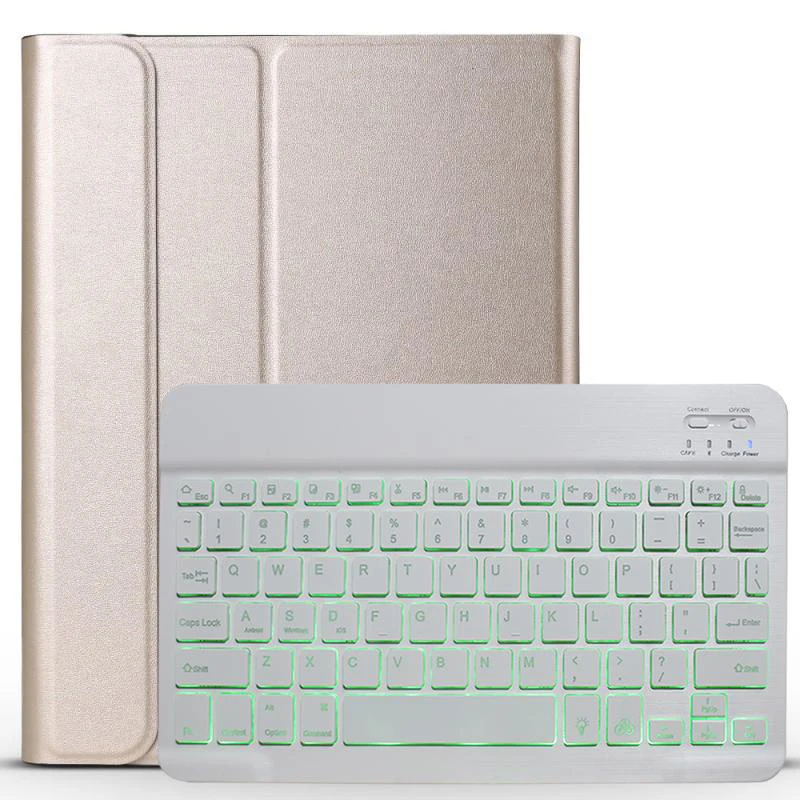 

PU Leather Case With 7 Colors Backlit Portable Bluetooth Keyboard For Samsung Galaxy Tab A 8.0 2019 SM-P200 SM-P205 Tablet+Pen