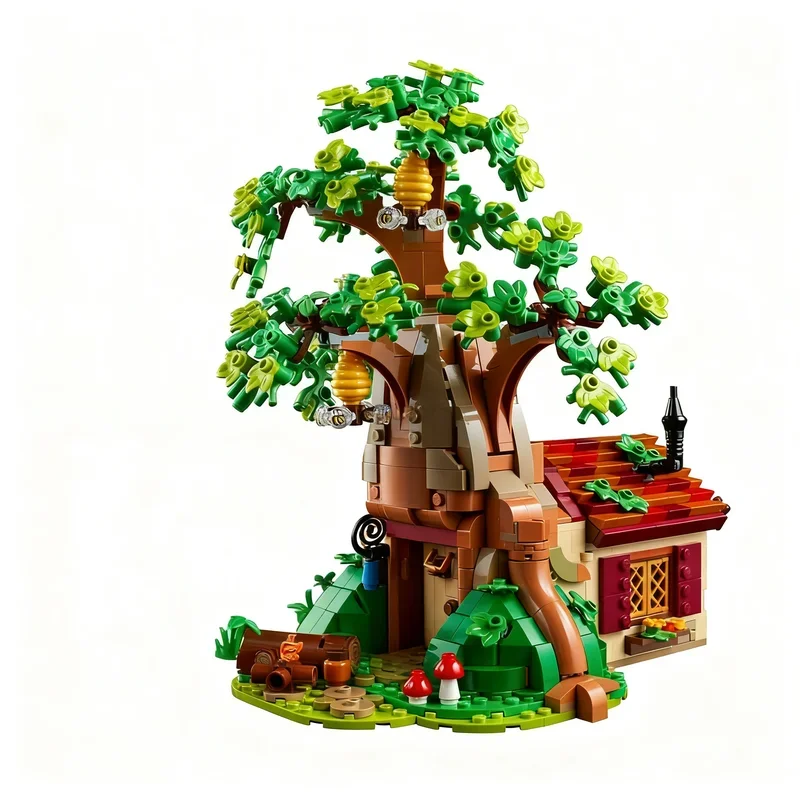 Фото 1265 деталей MOC: Модель мультяшного медведя, креативные строительные блоки, игрушка для самостоятельной сборки, подарок на день рождения, инженерные кирпичики, подарки №2
