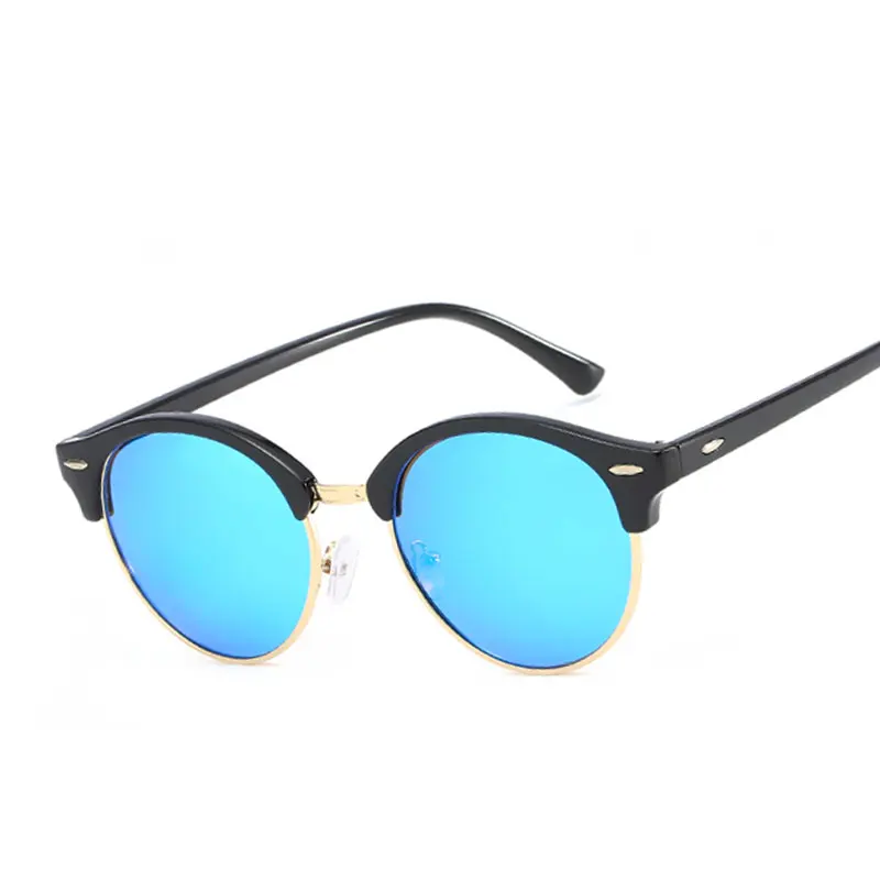 

Brand Polarized Night Vision Goggles Sunglasses Men Women Gold Semi Rimless Sun glasses Oculo De Sol Top Quality Half Frame