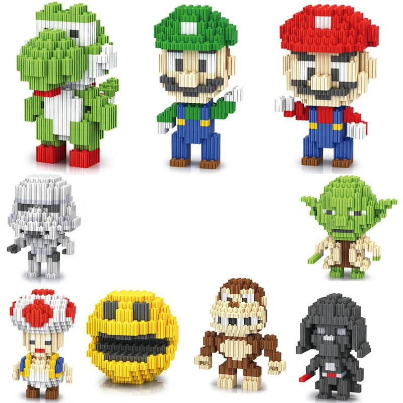 

Super Mario Brothers Video Game Small Building Blocks Toy Anime Model Education Graphics Home Leisure Kids Party Christmas Gifts