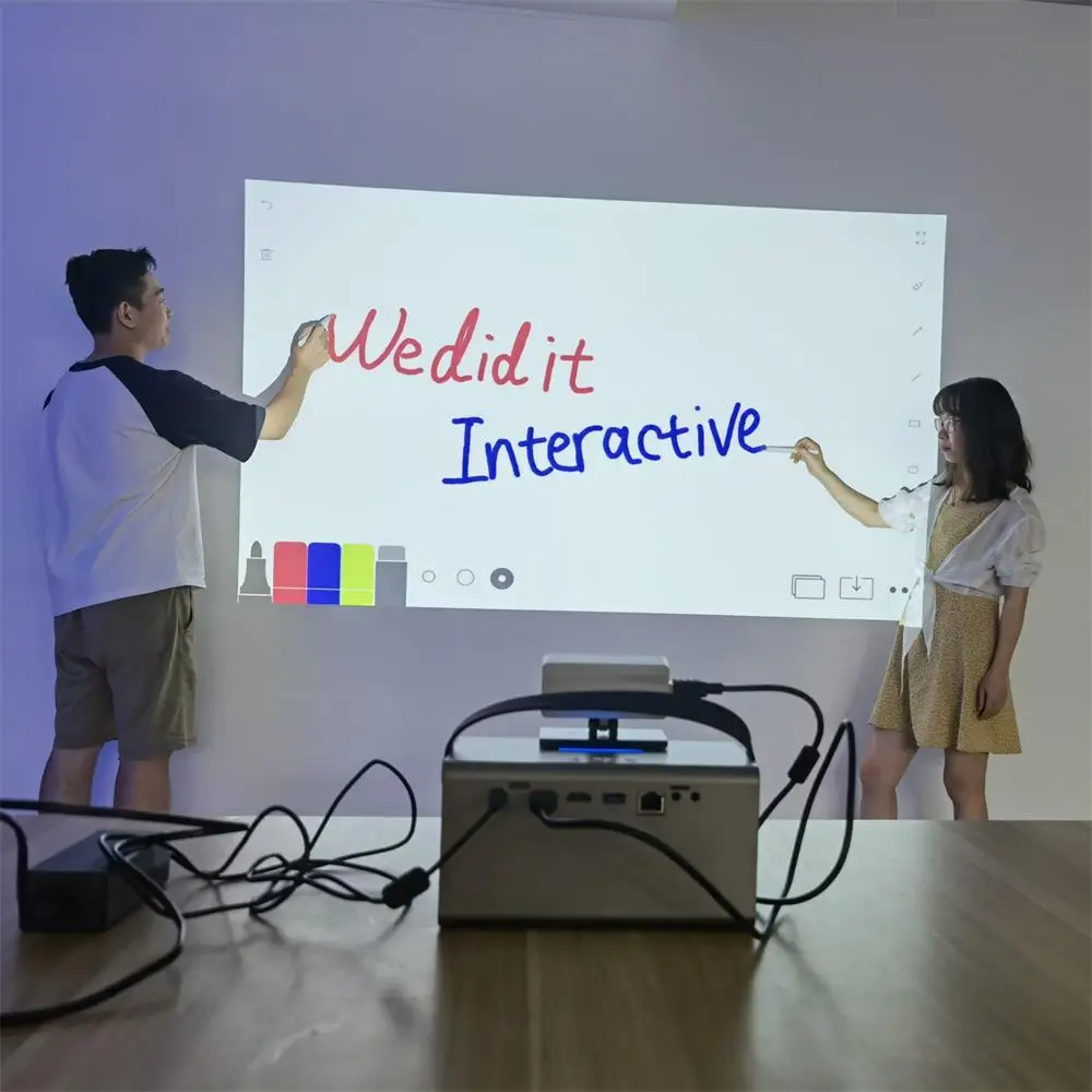 Auto Calibration Portable Infrared Interactive Whiteboard Projector Genius Smart Pen Writing for Multi Media Room Office Meeting