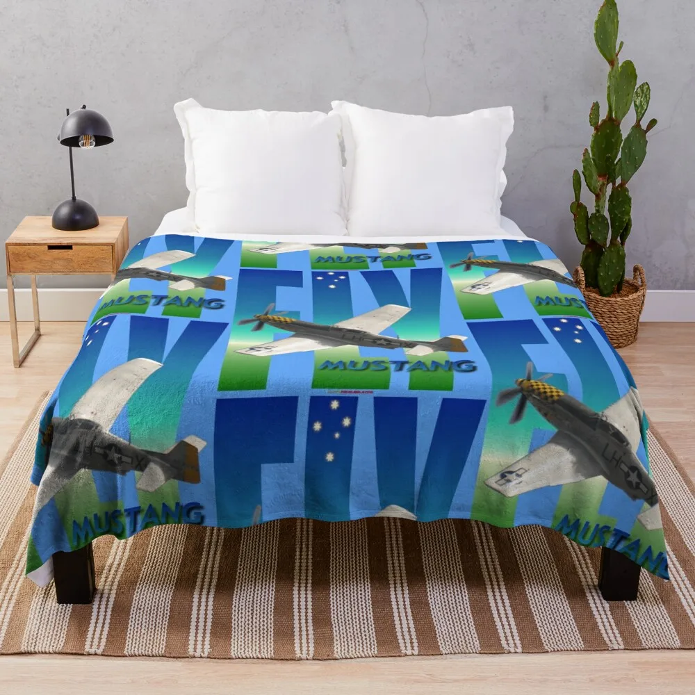 Fly Design - P-51D Mustang VH-LUI 20240324 -3 Одеяла Декоративные Кровати для сна