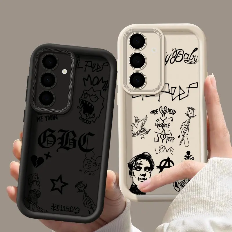 For Samsung Galaxy S24FE Phone Case S24 S23 S21 S20 Fe S25 Ultra S22 Plus 5G Shockproof Back Cover Lil Peep Hell Boy Rapper