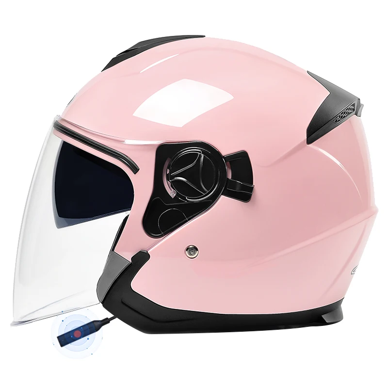 

Мотоциклетный шлем с открытым лицом 3/4 с Bluetooth в режиме ожидания 400 часов прослушивания музыки один размер 55-60 см