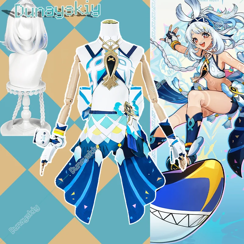 Muinaa Косплей Игра Genshinimpact Костюм Платье Парик Аниме Ролевые игры Карнавальные