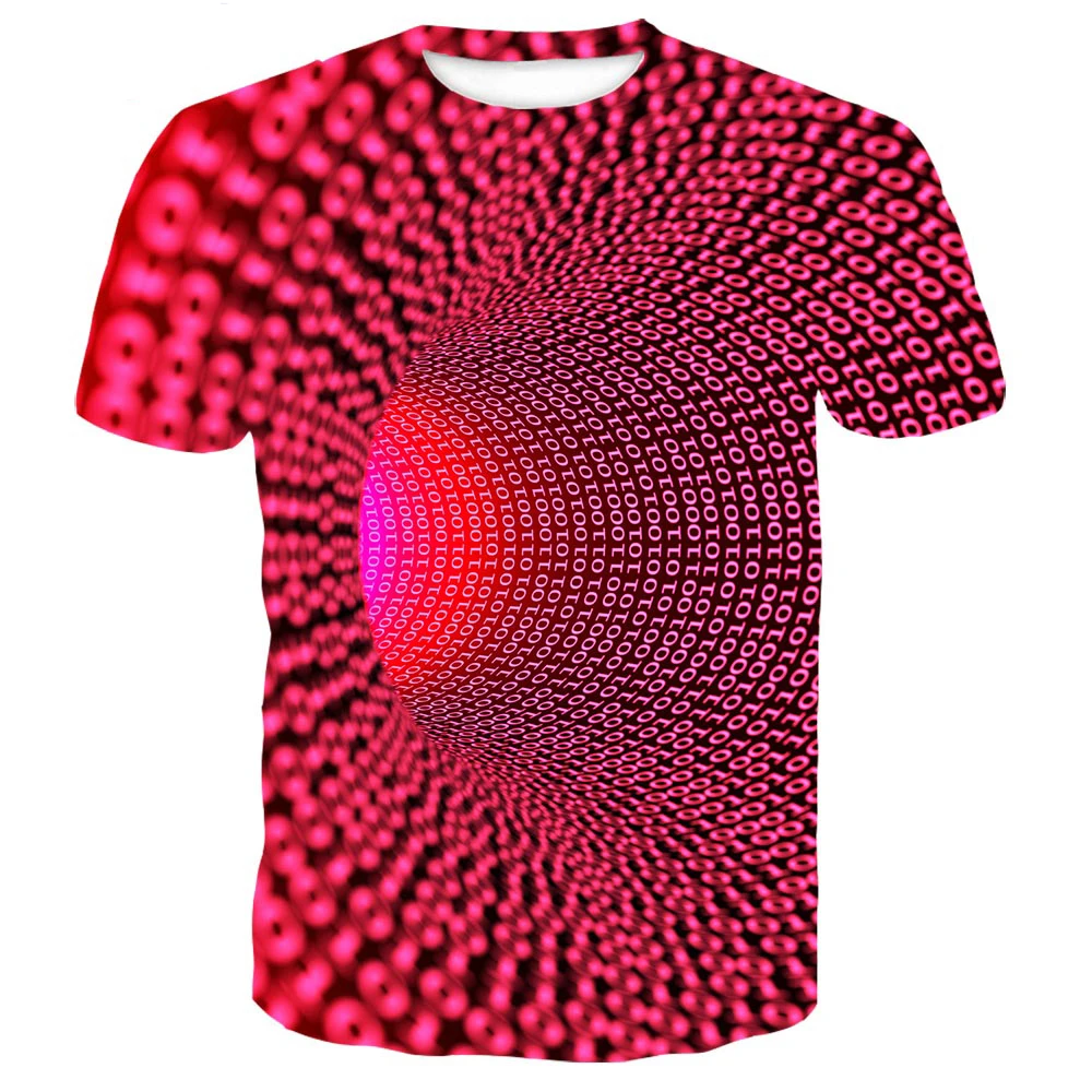 

3D Three-dimensional Whirlpool Print T-shirt for Men Summer Fashion Psychedelic Vertigo Graphic T Shirts Hip Hop O-Neck Tshirt