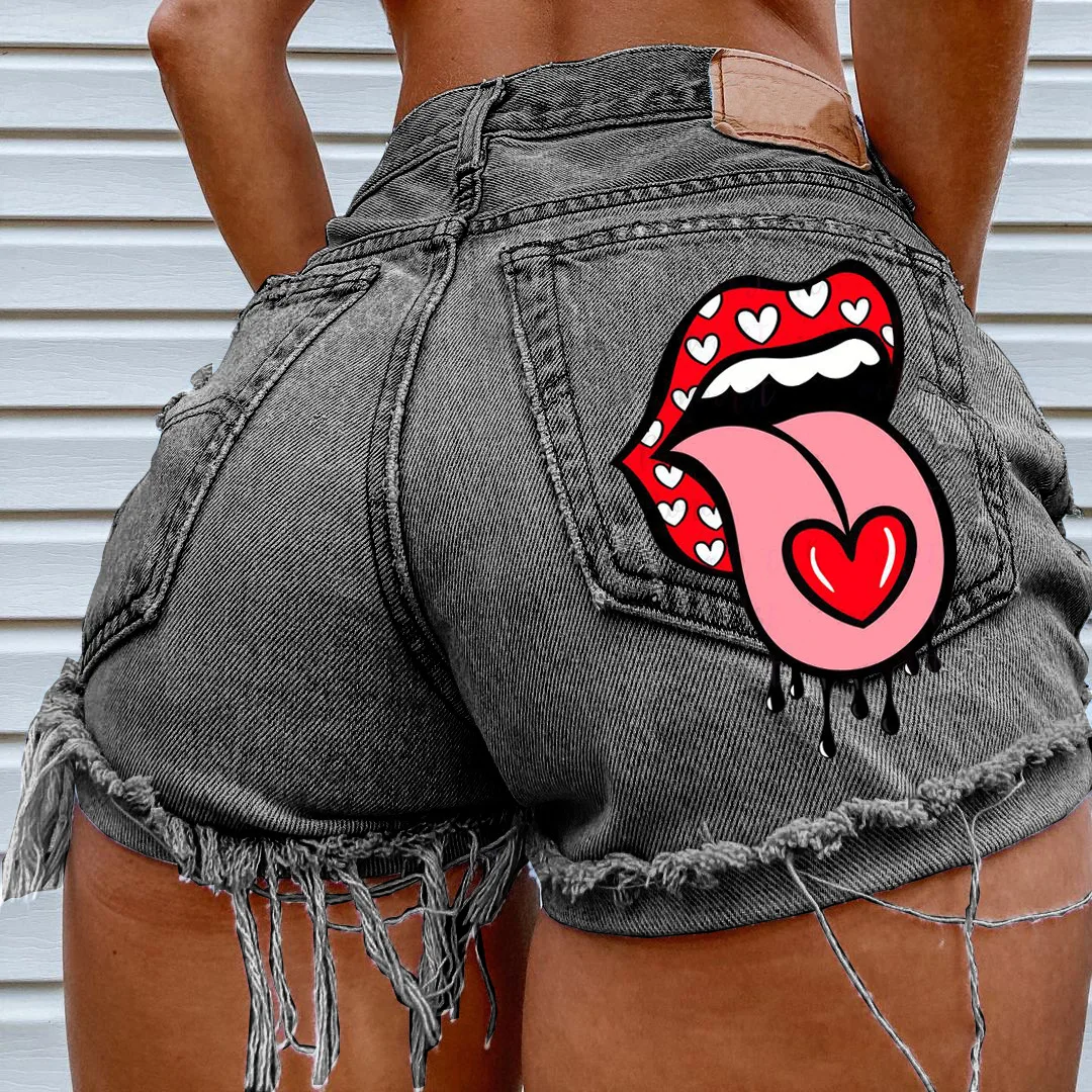 Hole fashion four seasons street hipsters denim shorts female Joker. y2k jeans