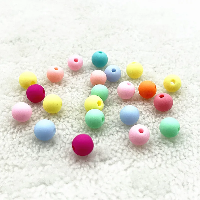 Новые Круглые Акриловые Матовые бусины 8 мм 10 россыпью Фотоэлементы ручной