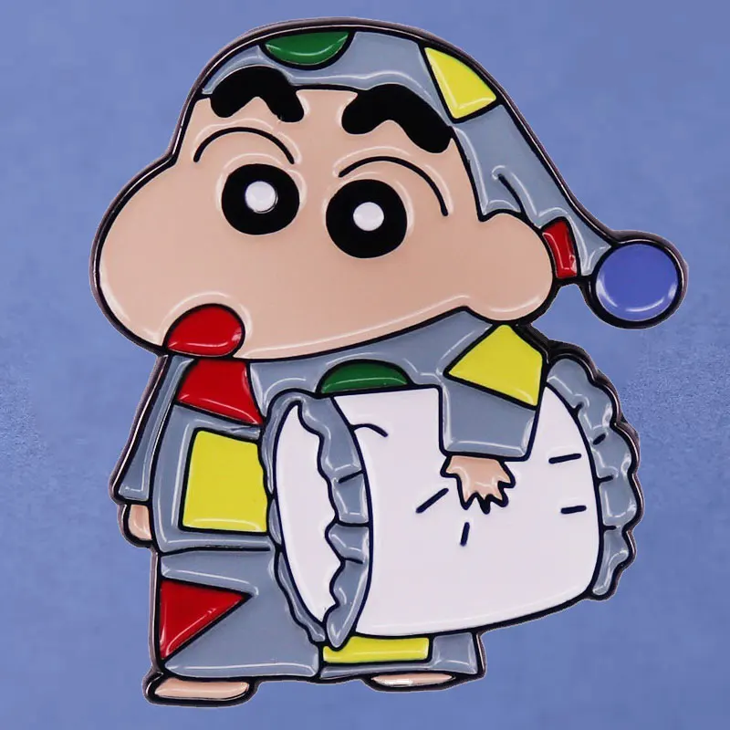 

Забавные карандаши Shin-chan, жесткие лацканы в стиле аниме, рюкзак, джинсы, женские модные украшения, подарки