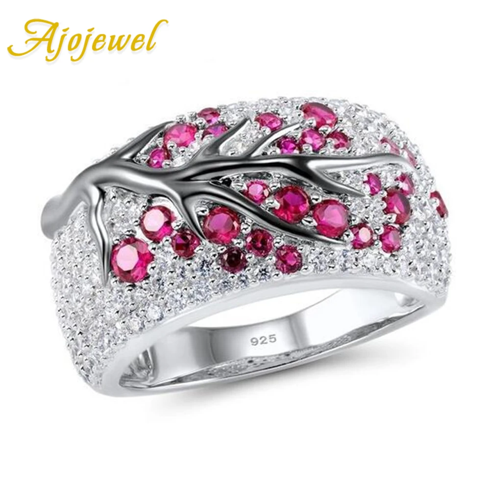 

Ajojewel Original Zircon Branches Ring Women Silver-color Vintage Rings Finger Jewelry Wholesale Best Gift Bague