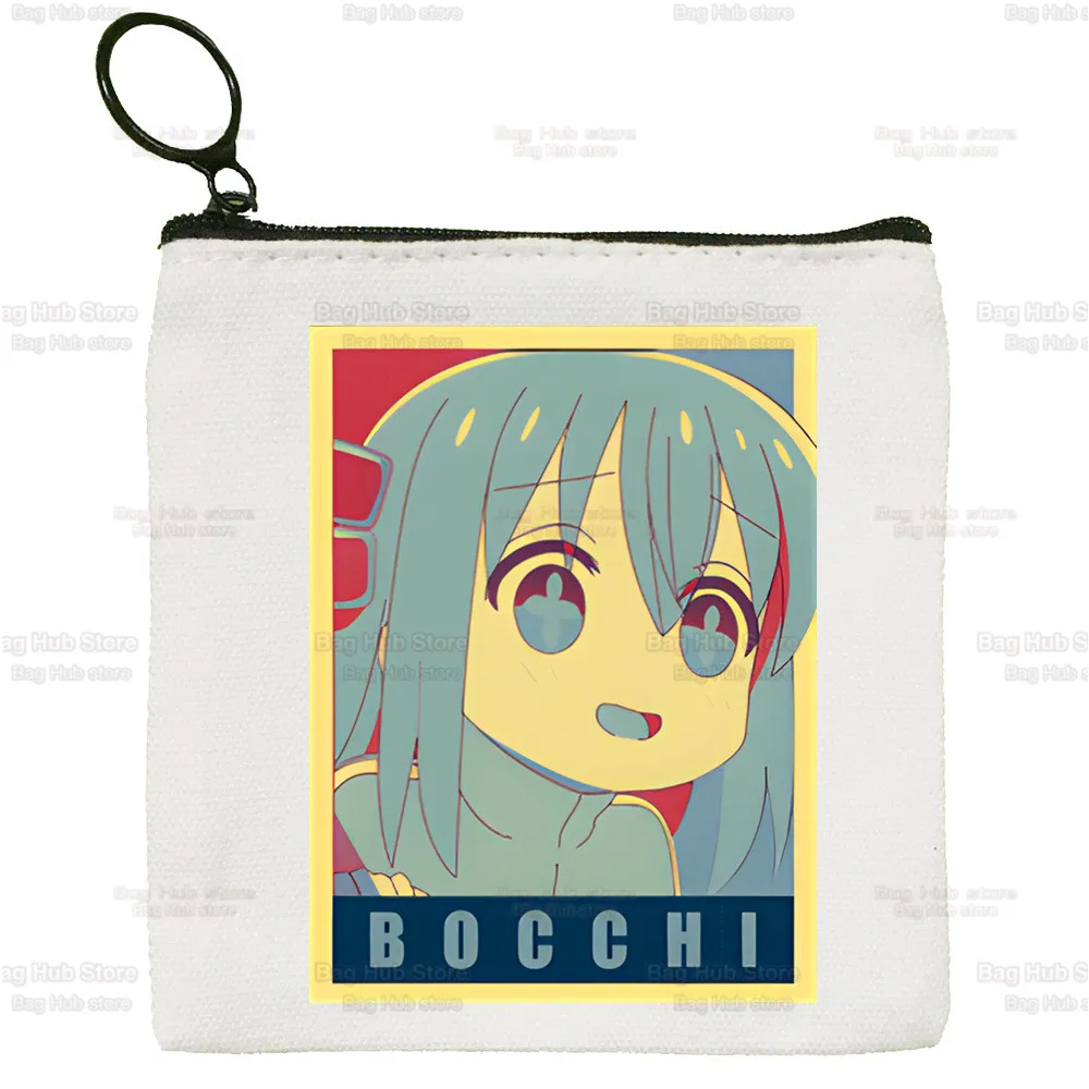 BOCCHI THE ROCK! Anime Cute Mini Hitori Gotoh Coin Purse Canvas Ijichi Nijika Student Wallet Coin Case Zipper Female Key Case