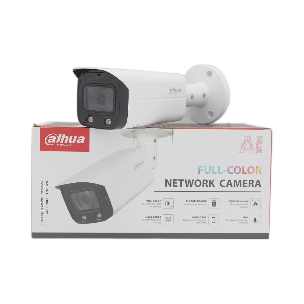 

Dahua IP Camera 4MP IPC-HFW5442T-AS-LED Bullet AI Network Camera PoE Full Color Face Detection People Counting Protection