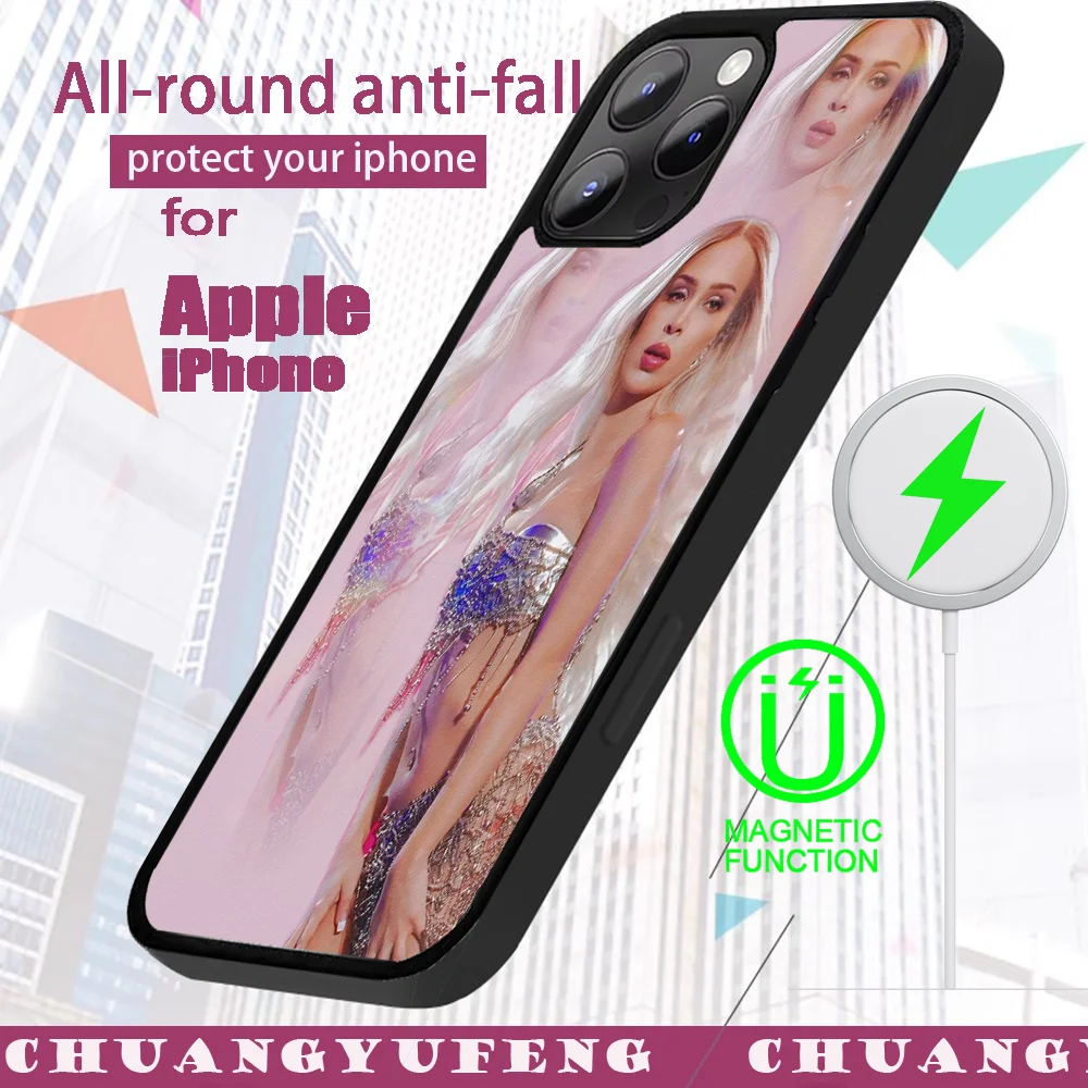 Singer B-Bad Gya Phone Case For iPhone 16 15 14 13 12 11 Pro Max Plus Mini Magsafe Mirror Wireless Magnetic Cover