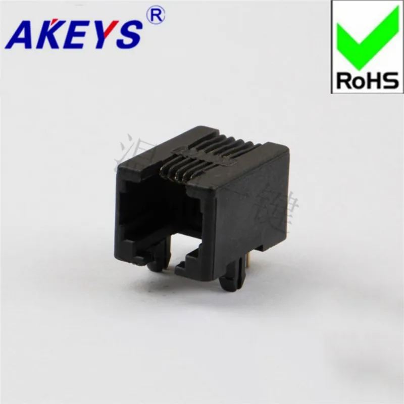 10 шт. термостойкая розетка RJ11 95001-6P6C-90-черная телефонная полностью пластиковая