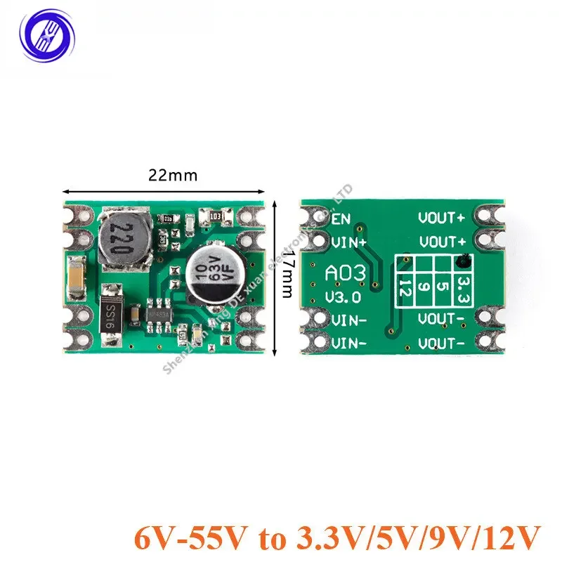 Мини-DC-DC понижающий модуль питания Buke 0 6A 6 В-55 В до 3 В/5 В/9 В/12 выход 600 мА платы